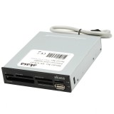 Akasa 3,5" Internal Media Card Reader USB2.0 Frontpanel Black AK-ICR-07
