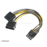 AKASA ADA 4pin Molex - 6+2pin PCIe adapter - 15cm - AK-CBPW20-15 (AK-CBPW20-15)