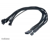 Akasa FLEXA FP5 4pin Molex - 5x 4pin PWM Fan Cable 0,45m Black AK-CBFA03-45