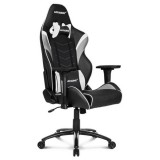 AKRACING Masters Series Max - gaming chair - aluminum, polyurethane leather, high-density molded foam, steel frame - black, white (AK-MAX-BK/WT) - Gamer Szék