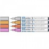 Akril marker készlet, 0,8 mm, SCHNEIDER "Paint-It 010", 4 különböző metálfényű szín [4 db]