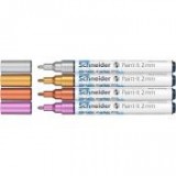 Akril marker készlet, 2 mm, SCHNEIDER "Paint-It 011", 4 különböző metálfényű szín [4 db]
