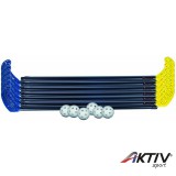 Aktivsport Floorball készlet műanyag 95/106 cm 2x6 ütő 6 labda