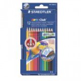 Akvarell ceruza készlet, ecsettel, STAEDTLER "Noris Club", 12 különböző szín [12 db]