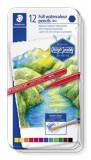 Akvarell ceruza készlet, hatszögletű, fémdobozos, STAEDTLER&reg; 146 10G, 12 különböző szín (TS14610GM12)