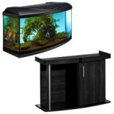 Akvárium komplett DIVERSA 112l - íves + COMFORT fekete állvány