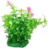 Akváriumi műnövény rózsasízn virággal 15 cm