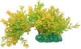 Akváriumi műnövény zöld és sárga levelekkel és hajtásokkal, hajlítható szárral (15 cm; L)