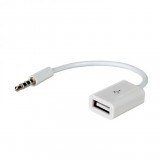 AKYGA AK-AD-24 USB-A anya - MiniJack apa adapter 15cm fehér (AK-AD-24)