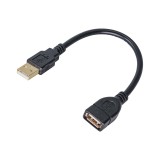 Akyga USB-A apa - USB-A anya Adat- és töltőkábel 0.15m - Fekete (AK-USB-23)