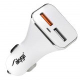 Akyga USB-s autós töltő adapter gyorstöltő USB 3.0 fehér (AK-CH-08) (AK-CH-08) - Autós Töltők
