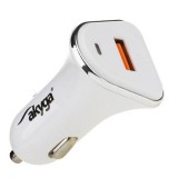 Akyga USB-s hálózati töltő adapter USB fehér (AK-CH-07) (AK-CH-07)