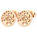 Akzent acél Élet Fája fülbevaló, arany színű (1 cm) II.