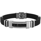 Akzent márkájú acél és szilikon karkötő, 23 cm