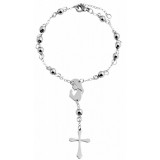 Akzent márkájú acél karkötő, kereszt és ima motívummal
