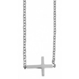Akzent márkájú acél nyaklánc kereszt medállal, 43+5 cm