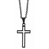 Akzent márkájú acél nyaklánc kereszt medállal, 43+5 cm