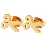 Akzent márkájú acél Olló fülbevaló arany színben, 9 mm