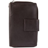 Akzent pénztárca, Valódi Bőr, Női - barna, 15x10 cm