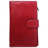 Akzent pénztárca, Valódi Bőr, Női - bordó, 20x10 cm