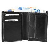 Akzent pénztárca, Valódi Bőr, uniszex, fekete