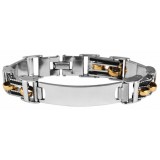 Akzent rozsdamentes acél kéttónusú karkötő, 20,5 cm