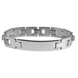 Akzent széles rozsdamentes acél karkötő, 20 cm - gravírozható