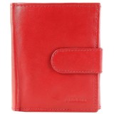 Akzent valódi bőr uniszex pénztárca, 9x11 cm - bordó