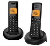 Alcatel E160 DUO telefon készülék (vezeték nélküli, 1 bázis, 2 kézibeszélő, kijelző, DECT) FEKETEE16
