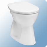 Alföldi Bázis 4032 fehér, lapos öblítésű, alsó kifolyású, nyújtott hátú kivitel, padlóra szerelhető WC csésze