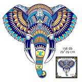 ALIEN PUZZLE Fából készült puzzle, 3D, 138db 29 x 29 cm felnőtteknek és gyerekeknek, Elefánt minta