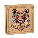 ALIEN PUZZLE Mackó alakú fa puzzle - prémium dobozban, nagy méret: 30x30cm
