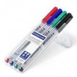 Alkoholmentes marker készlet, OHP, 0,6 mm, STAEDTLER "Lumocolor 316 F", 4 különböző szín [4 db]