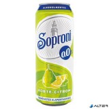 Alkoholmentes sör, 0,5 l, dobozos, SOPRONI '0.0%', körte-citrom