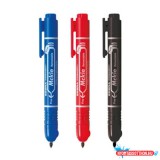 Alkoholos marker 1,3 mm, nyomógombos, Mckie Retractable Zebra írásszín piros