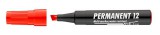 Alkoholos marker, 1-4 mm, vágott, ICO Permanent 12, piros (TICP12P)
