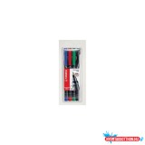 Alkoholos marker készlet 0,7mm, STABILO OHPen F, 4 különféle szín