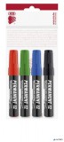 Alkoholos marker készlet, 1-4 mm, vágott, ICO 'Permanent 12', 4 különböző szín