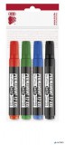 Alkoholos marker készlet, 1-4 mm, vágott, ICO "Permanent 12 XXL", 4 különböző szín