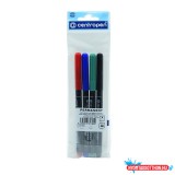 Alkoholos marker készlet, 1mm, kerek hegyû, Centropen 2536, 4 különféle szín