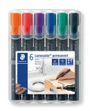 Alkoholos marker készlet, 2 mm, kúpos, STAEDTLER Lumocolor&reg; 352, 6 különböző szín (TS352WP6)