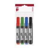 Alkoholos marker készlet, 3mm, kerek hegyû Ico 11XXL, 4 klf.szín