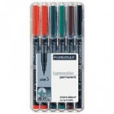 Alkoholos marker készlet, OHP, 0,4 mm, STAEDTLER "Lumocolor 313 S", 6 különböző szín [6 db]