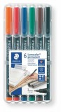 Alkoholos marker készlet, OHP, 0,4 mm, STAEDTLER Lumocolor&reg; 313 S, 6 különböző szín (TS313WP6)