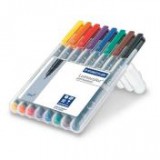 Alkoholos marker készlet, OHP, 0,6 mm, STAEDTLER "Lumocolor 318 F", 8 különböző szín [8 db]