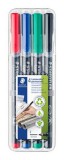 Alkoholos marker készlet, OHP, 0,6 mm, STAEDTLER Lumocolor&reg; 318 F, 4 különböző szín (TS318WP4)