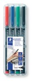 Alkoholos marker készlet, OHP, 0,6 mm, STAEDTLER Lumocolor&reg; 318 F, 4 különböző szín (TS318WP4)