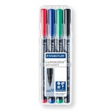 Alkoholos marker készlet, OHP, 1 mm, STAEDTLER Lumocolor&reg; 317 M, 4 különböző szín (TS317WP4)
