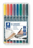 Alkoholos marker készlet, OHP, 1 mm, STAEDTLER Lumocolor&reg; 317 M, 8 különböző szín (TS317WP8)