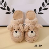 Állatfigurás házi papucs Barna bocis mintával, kényelmes viselet otthonra, méret 36-37